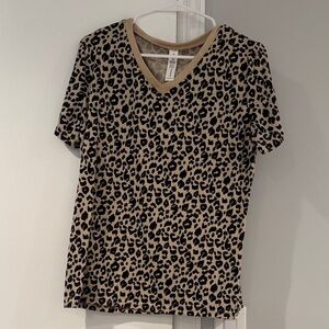Leopard Print V-Neck Women's Top